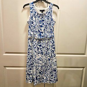 Women's plus size no sleeve floral blue floral dress size 1X